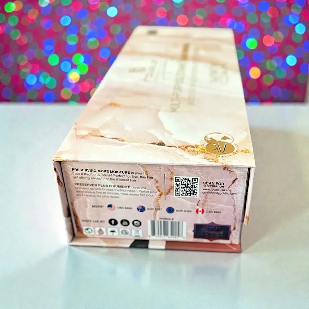 Royale Multi-Purpose Ceramic Hair Brush in Glossy Rose Gold Brand New In Box